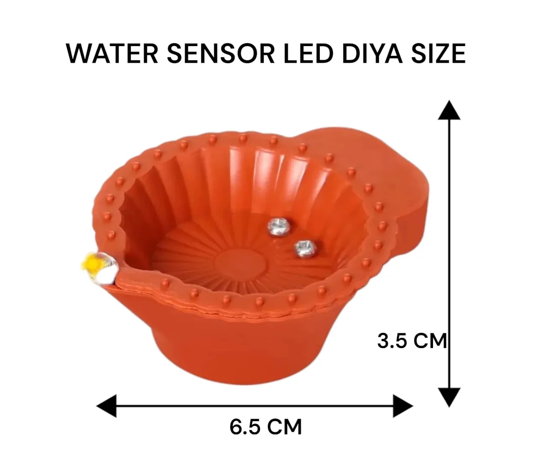 Pack of 12 Water Sensor Diya, Automatic LED Flameless Diya's for Diwali Decoration, Pooja & Home Decor 3