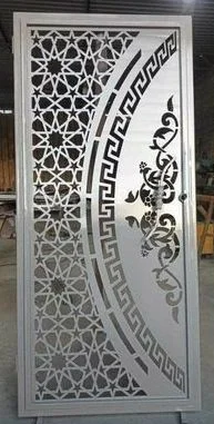 Greek Key Arc & Islamic Star Gate Design with Floral Mandala - Laser Cut Double Door | DXF / SVG / CDR