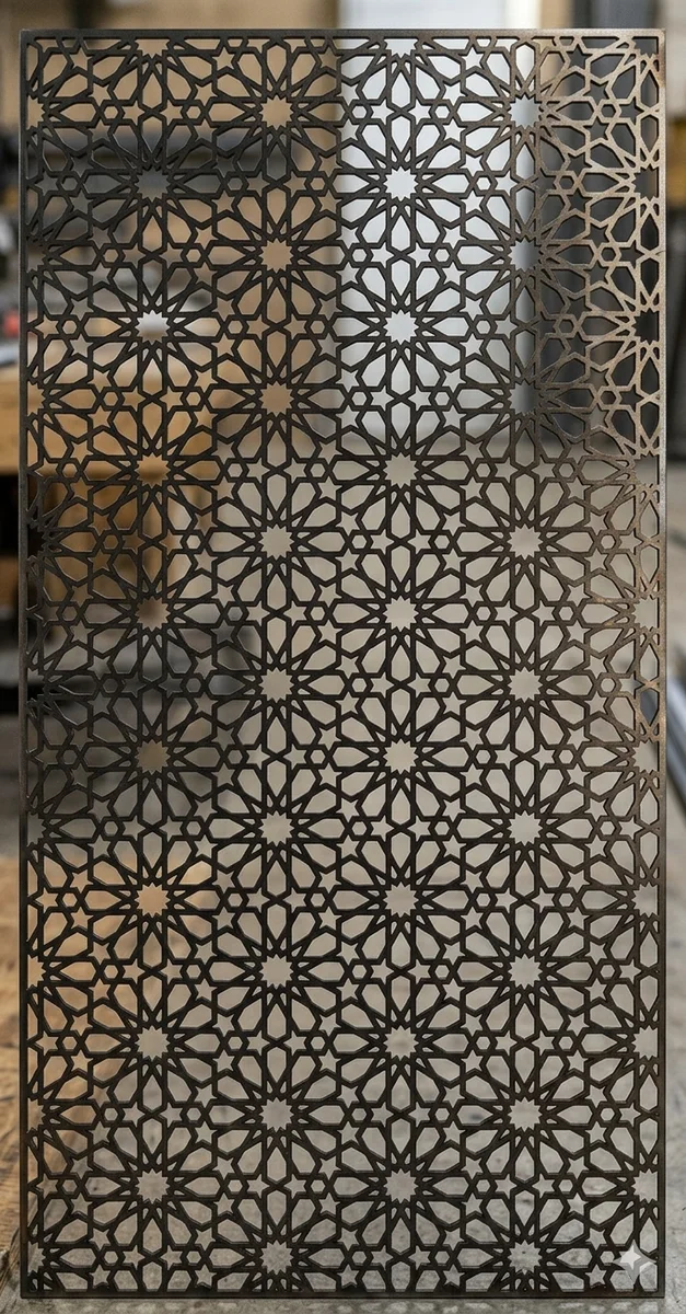Islamic Girih Geometric Star Lattice Screen Panel – CNC Laser / Plasma / Router Cut Vector Design (DXF / SVG / CDR)