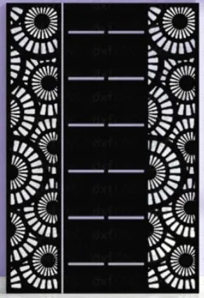 Overlapping Circles Greek Key Jali Panel Design - Laser Cut Screen & Door | DXF / SVG / CDR