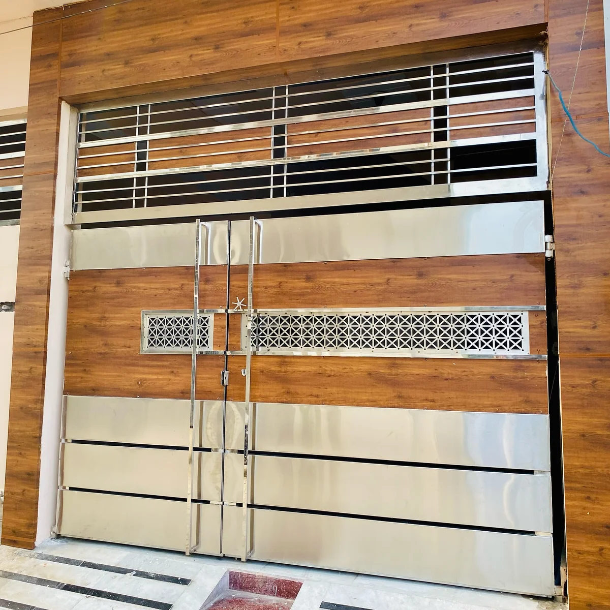 Geometric Star Lattice Jali Strip Design - Laser Cut Ventilation Panel for Doors & Gates | DXF / SVG / CDR (image_12)