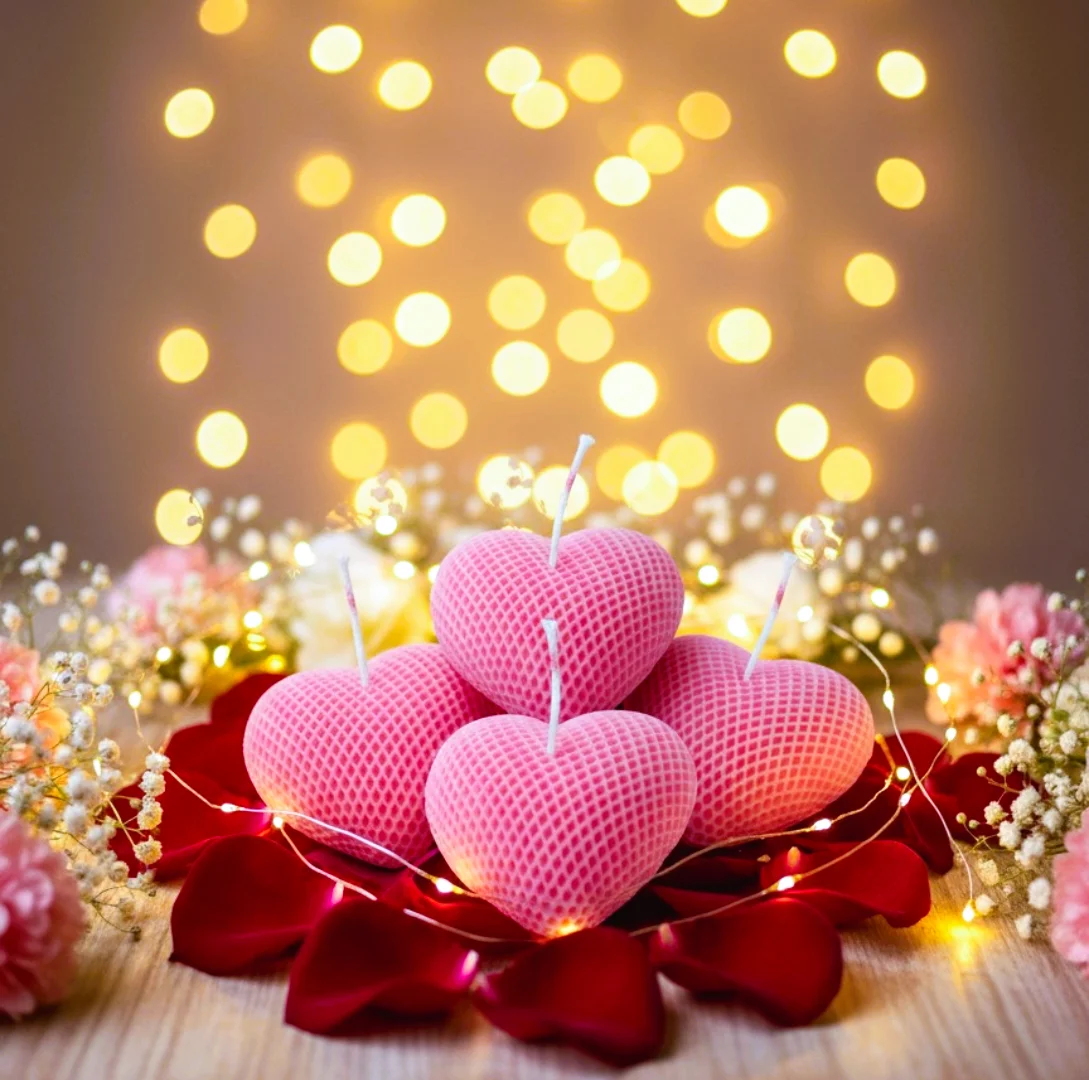 heart decorative soy wax candle