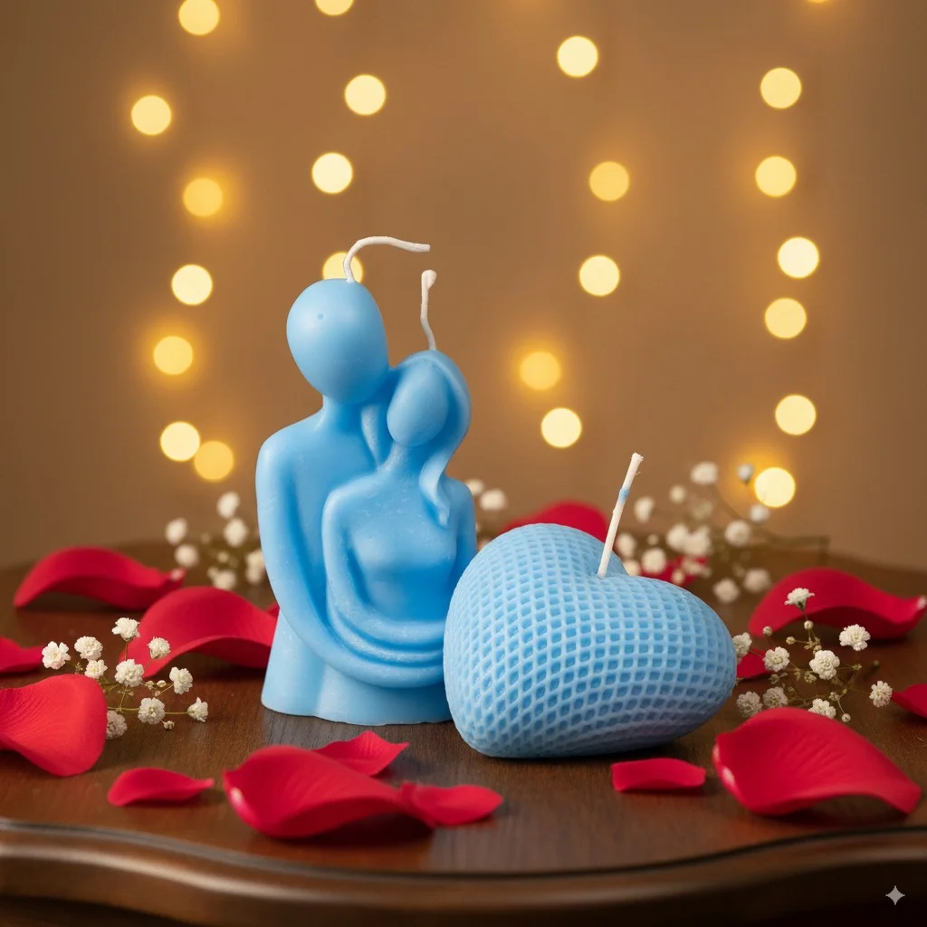FIYARA WAX Hug Couple & Heart Decorative Candle