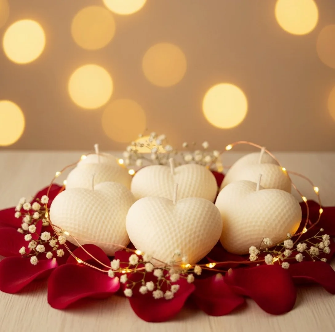 heart decorative soy wax candle