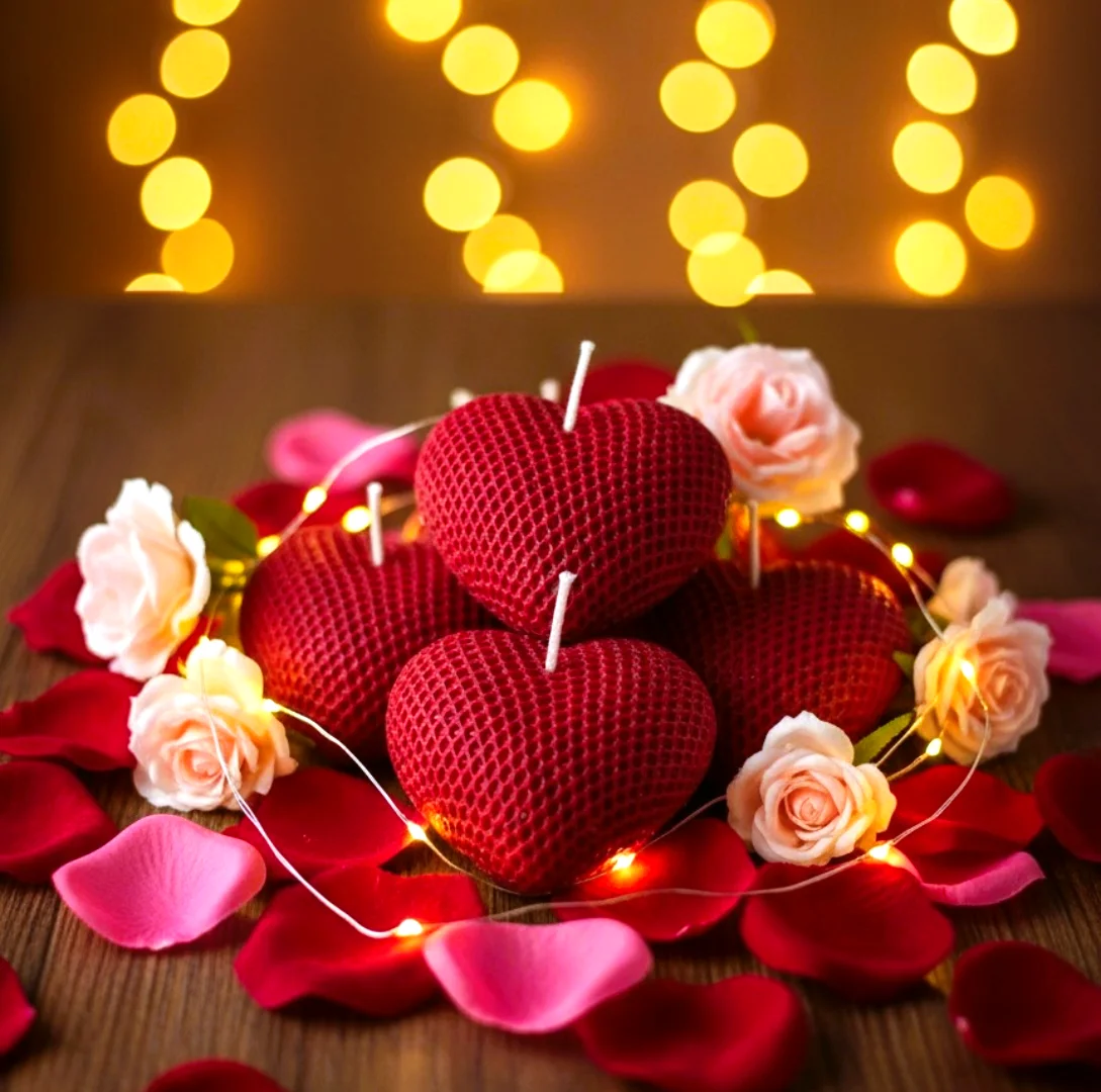 heart decorative soy wax candle
