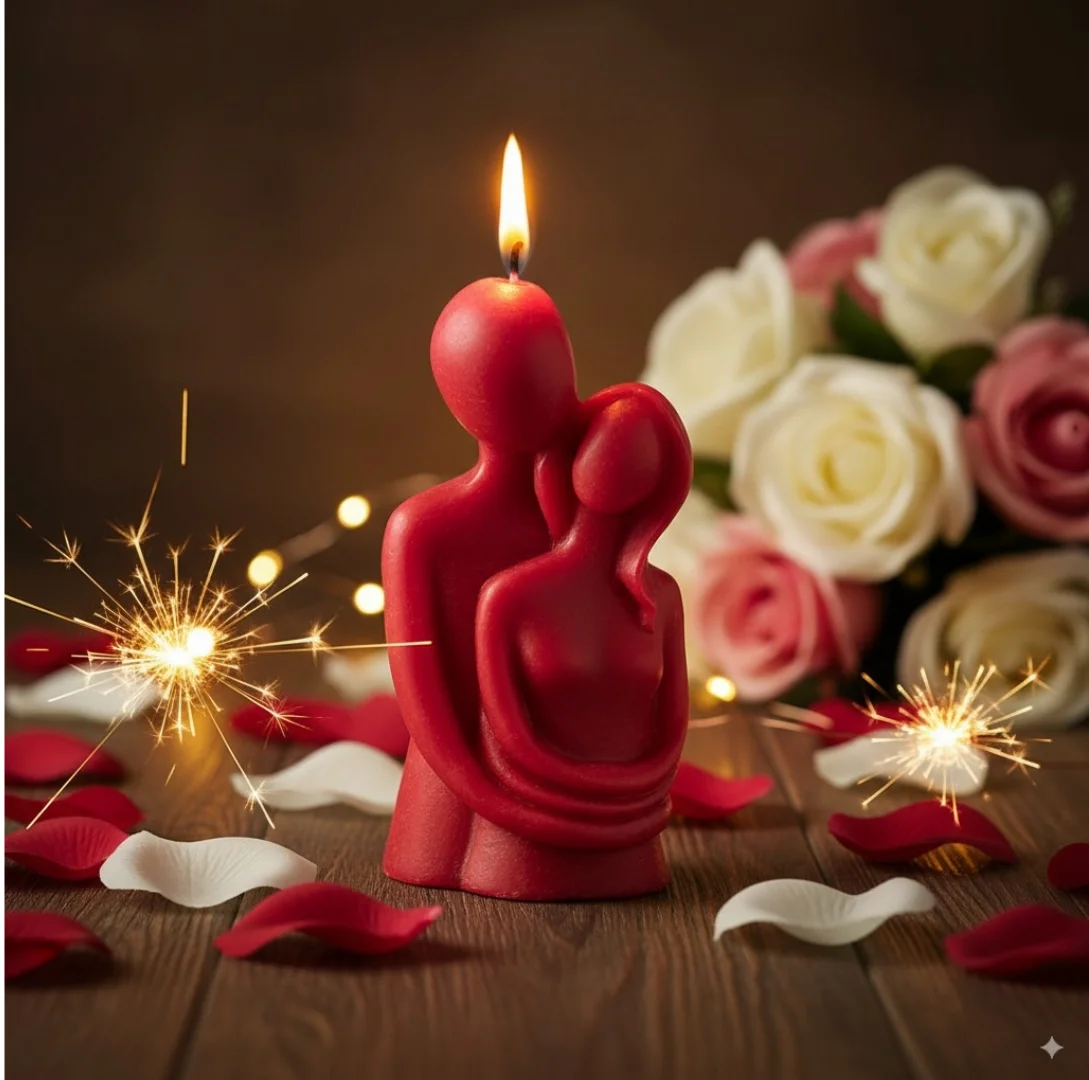 FIYARA WAX Hug Couple Decorative Candle
