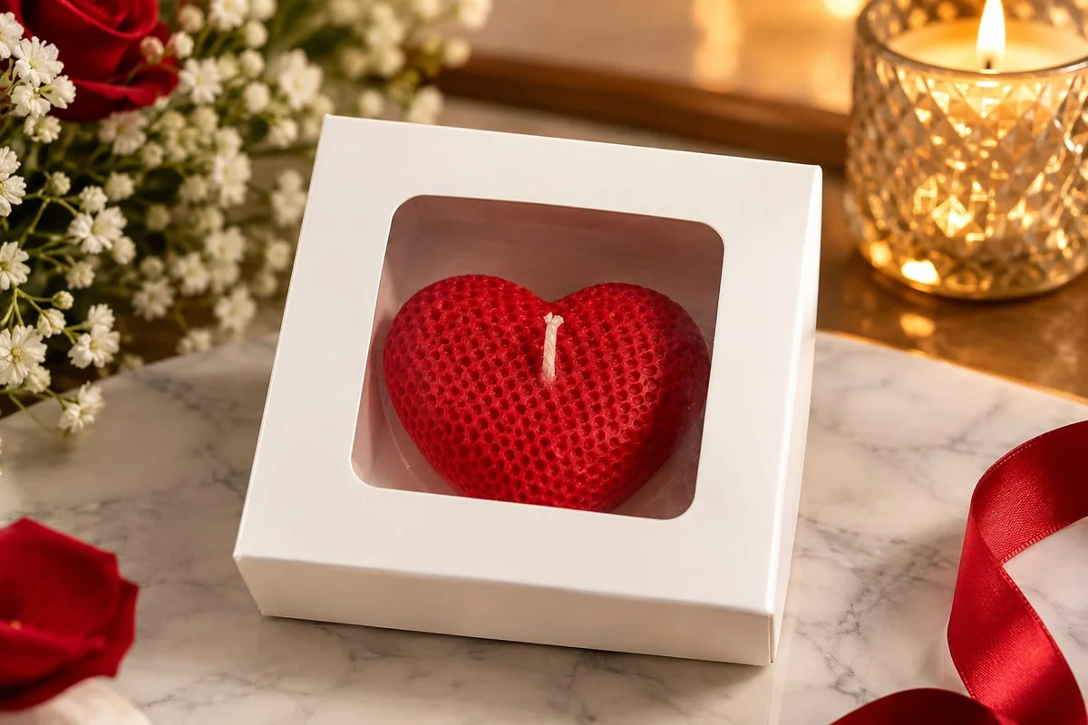 heart decorative soy wax candle