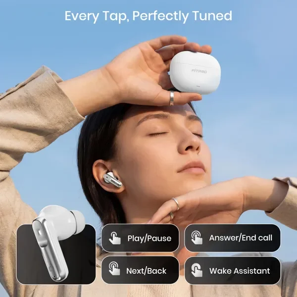 Fitpro 151 Earbuds With Enc,Touch Controls Hd Call Compact Lightweight Bluetooth (White, True Wireless) 5