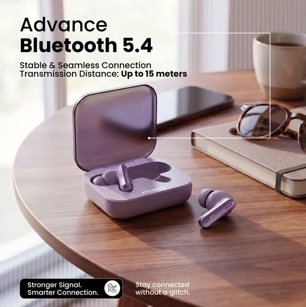 Fitpro Air 7 Tws Earbuds Bluetooth 48H Playtime, Deep Bass Noise & Smart Touch Control Bluetooth (Purple, True Wireless) 6