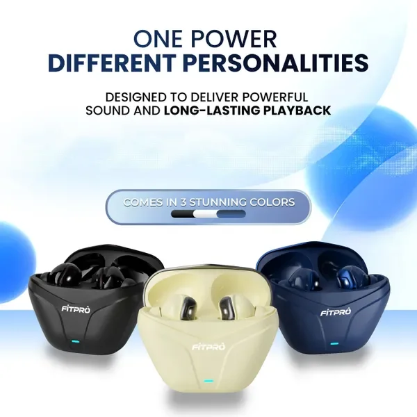 Fitpro X Flip Pods Earbuds With 72H Playback Ultra-Low Latency With 4 Mic Enc, 5.4V Bluetooth (Blue, True Wireless) 6