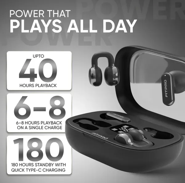 Fitpro Q10 Tws Wireless Earbuds | Twin-Couple Headphones | Bluetooth 5.4 Bluetooth (Black, True Wireless) 4