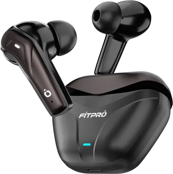 Fitpro X Flip Pods Earbuds With 72H Playback Ultra-Low Latency With 4 Mic Enc, 5.4V Bluetooth (Black, True Wireless)