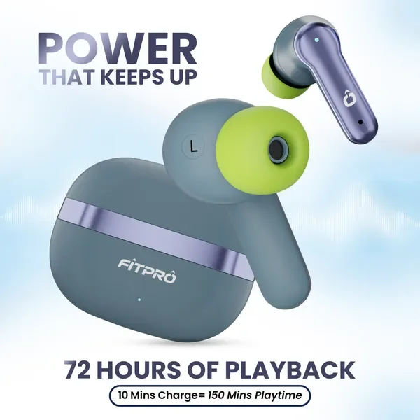 Fitpro Wireless Bluetooth Earbuds With Charging Case green 3