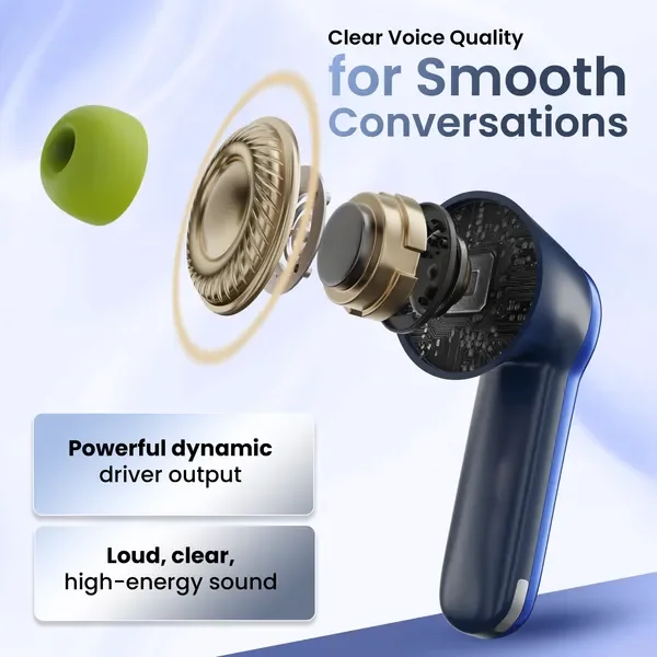 Fitpro True Wireless Bluetooth Earbuds With Charging Case - Blue And Neon Yellow 7