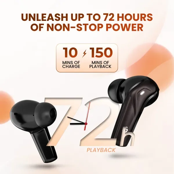 Fitpro X Flip Pods Earbuds With 72H Playback Ultra-Low Latency With 4 Mic Enc, 5.4V Bluetooth (Black, True Wireless) 3