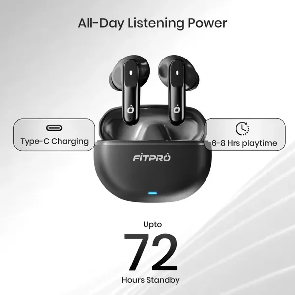 Fitpro Neo 151 Earbuds With Enc,Touch Controls Hd Call 5.4V Bluetooth (Black, True Wireless) 4