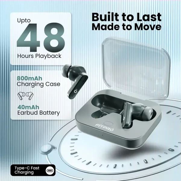 Fitpro Air 7 Tws Earbuds Bluetooth 48H Playtime, Deep Bass Noise & Smart Touch Control Bluetooth (Green, True Wireless) 3