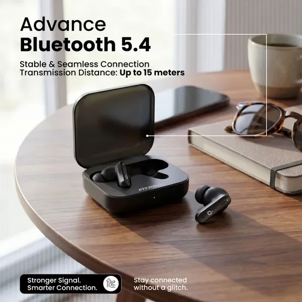 Fitpro Air 7 Tws Earbuds Bluetooth 48H Playtime, Deep Bass Noise And Smart Touch Control Bluetooth (Black, True Wireless) 6