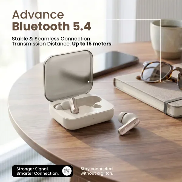 Fitpro Air 7 Tws Earbuds Bluetooth 48H Playtime, Deep Bass Noise & Smart Touch Control Bluetooth (Beige, True Wireless) 6