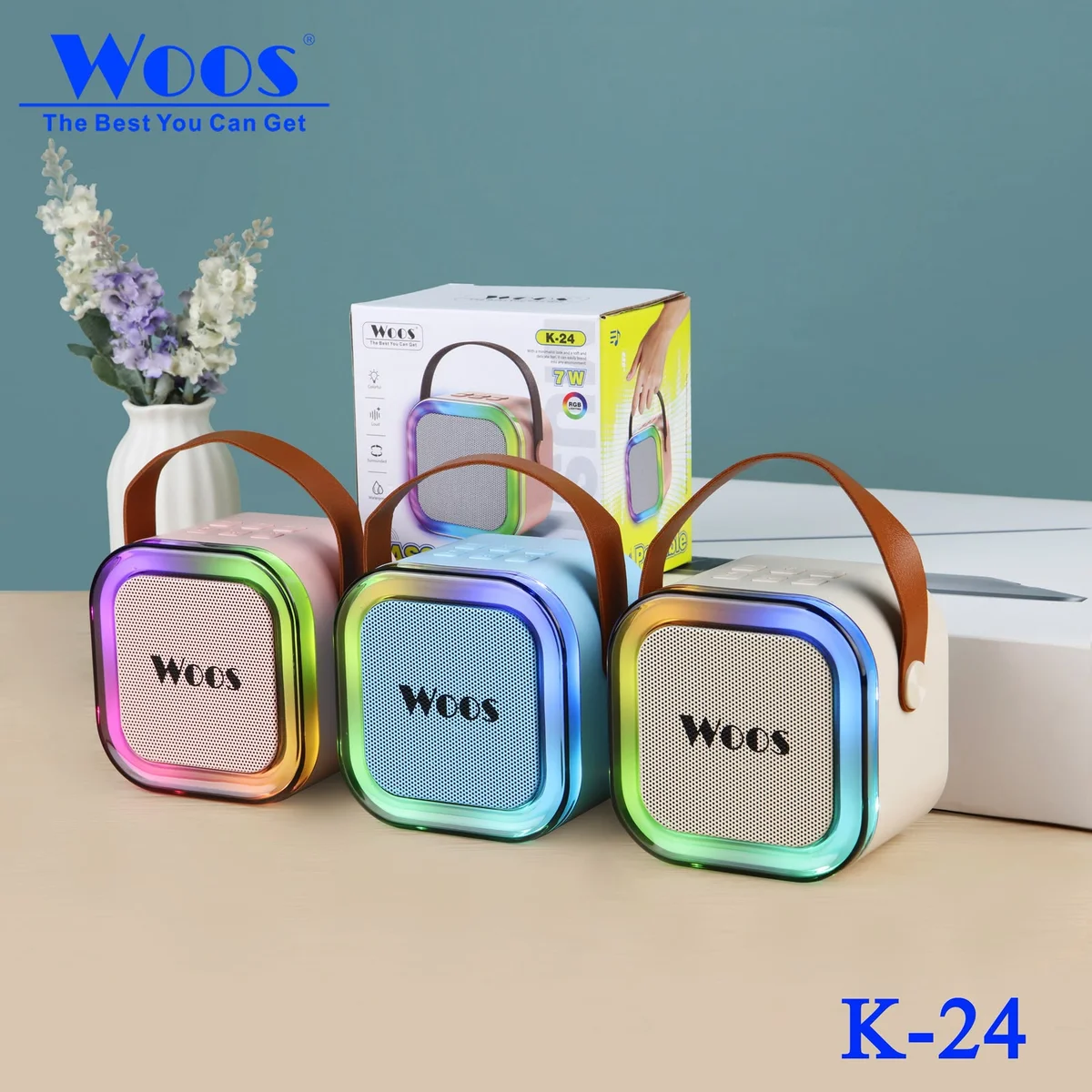 Party Pal Compact Wireless Speaker with Wireless Mic with TF/USB Inputs, RGB Lights, 6 Sound Effects, & Bluetooth 5.2 Rechargeable & Portable Fun (Multicolour)