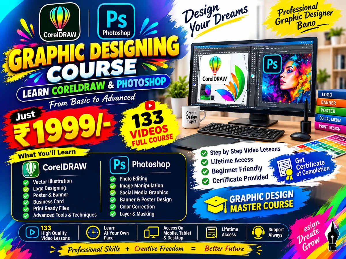 Graphic Designing – CorelDRAW & Photoshop