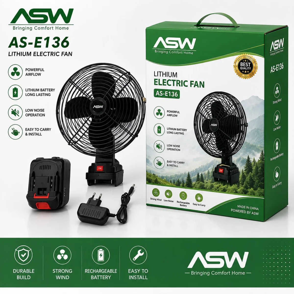 Rechargeable Battery Operated Portable Fan