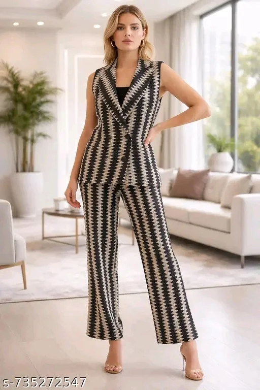 Women's zig-zac cord-set