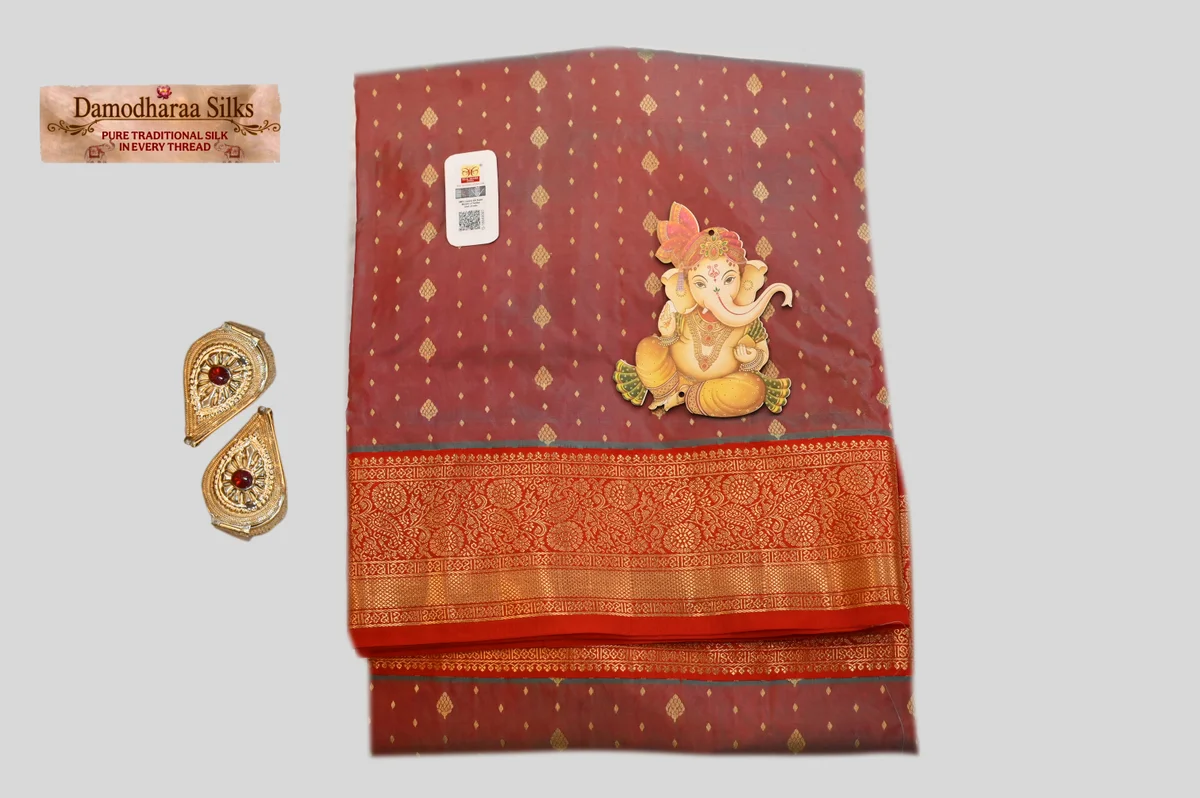 Elegant Maroon Silk Saree with Rich Red Zari Border