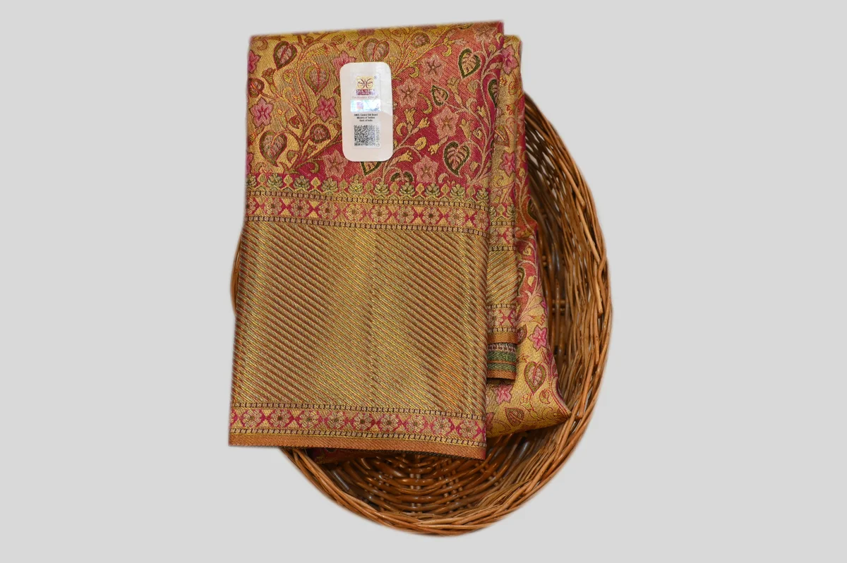 Premium Pink Designer Silk Saree with 1 Gram Gold Zari Weaving