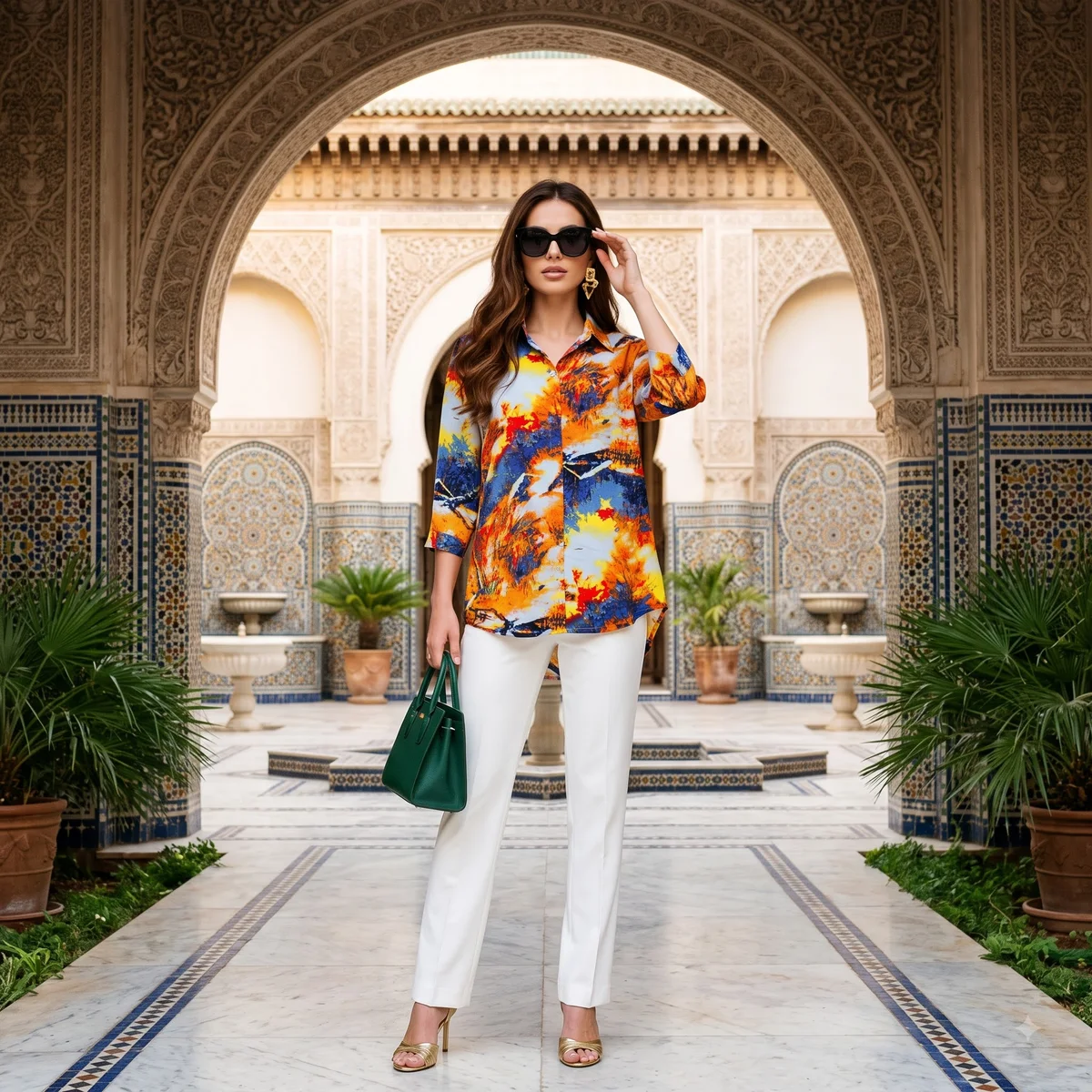 Sunset Mirage Abstract Shirt Kurti