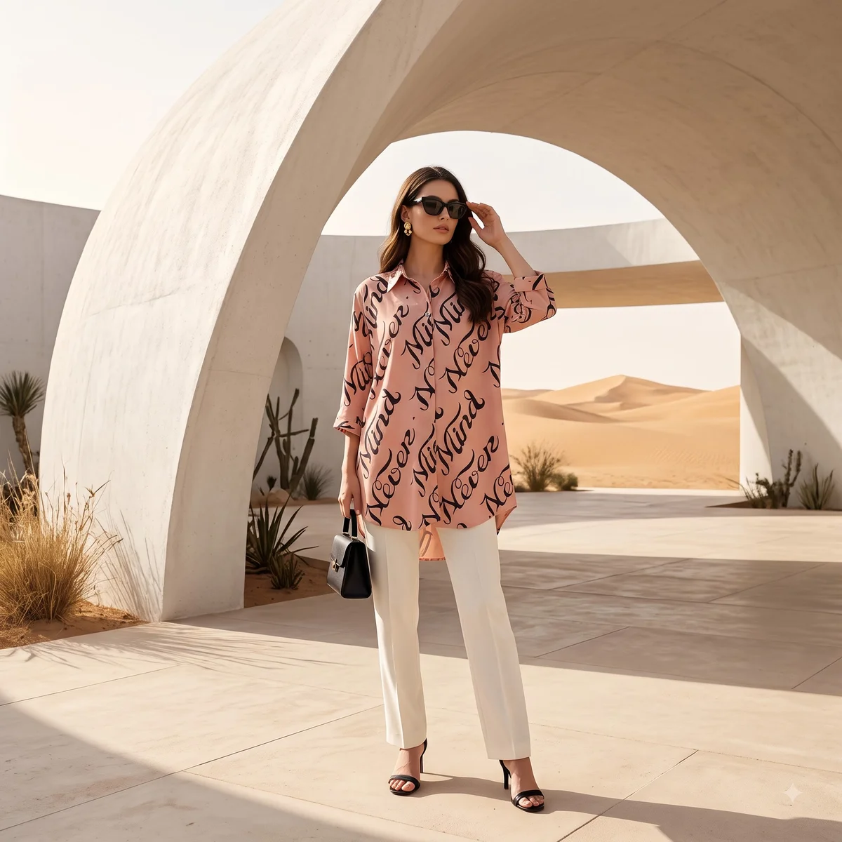 Blush Script Shirt Kurti 2