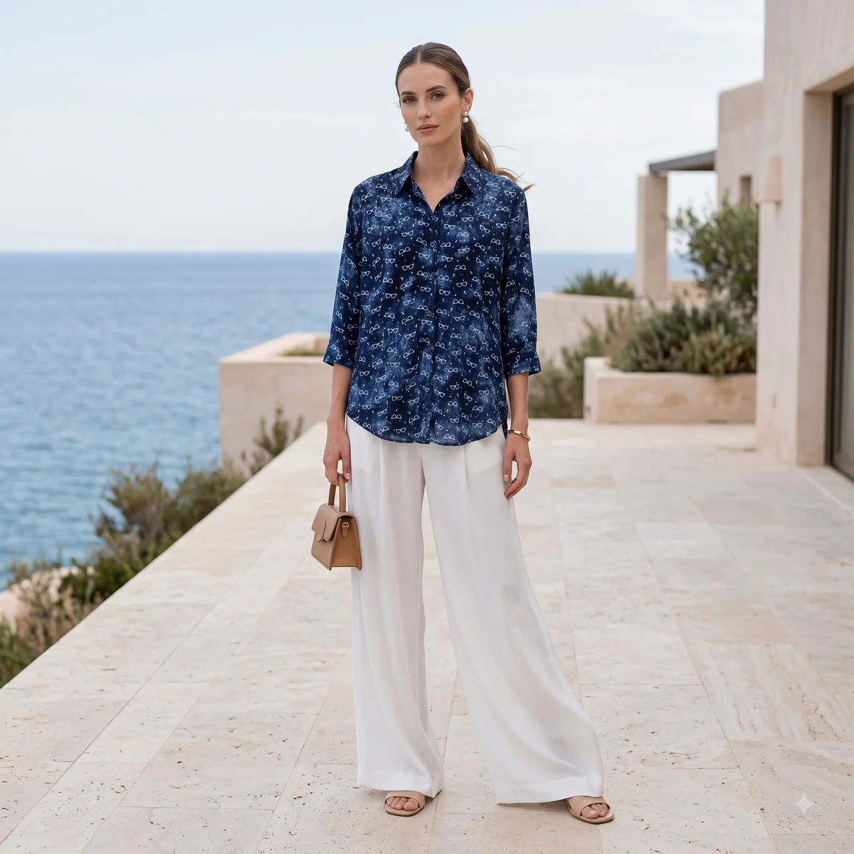 Midnight Navy Eyewear Print Shirt | Premium Casual Collection 5