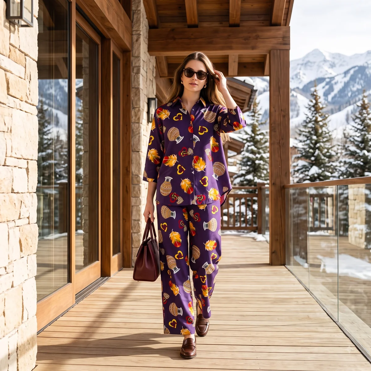 Amethyst Boho Printed Co-Ord Set 3
