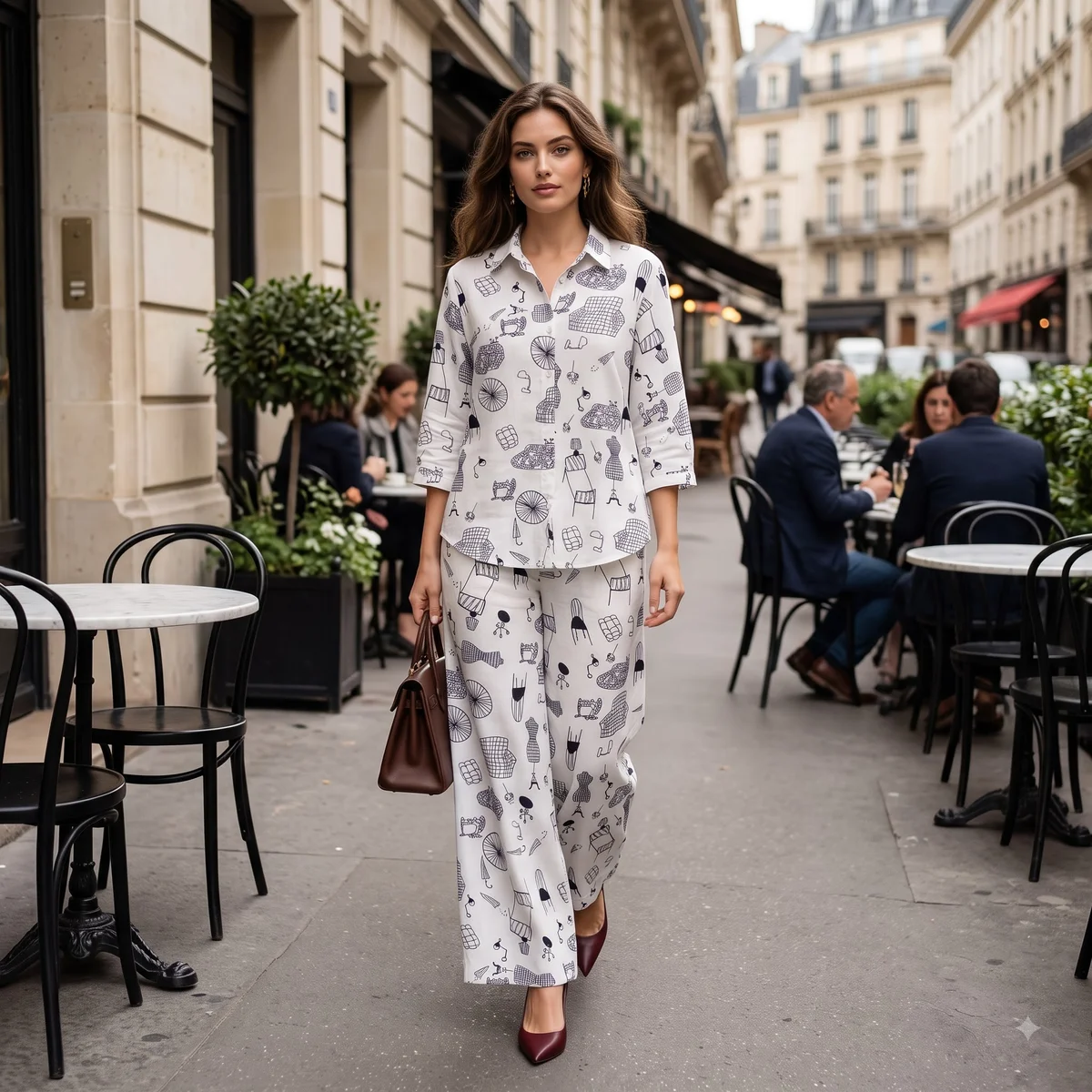 Parisian Sketch Printed Co-Ord Set 6