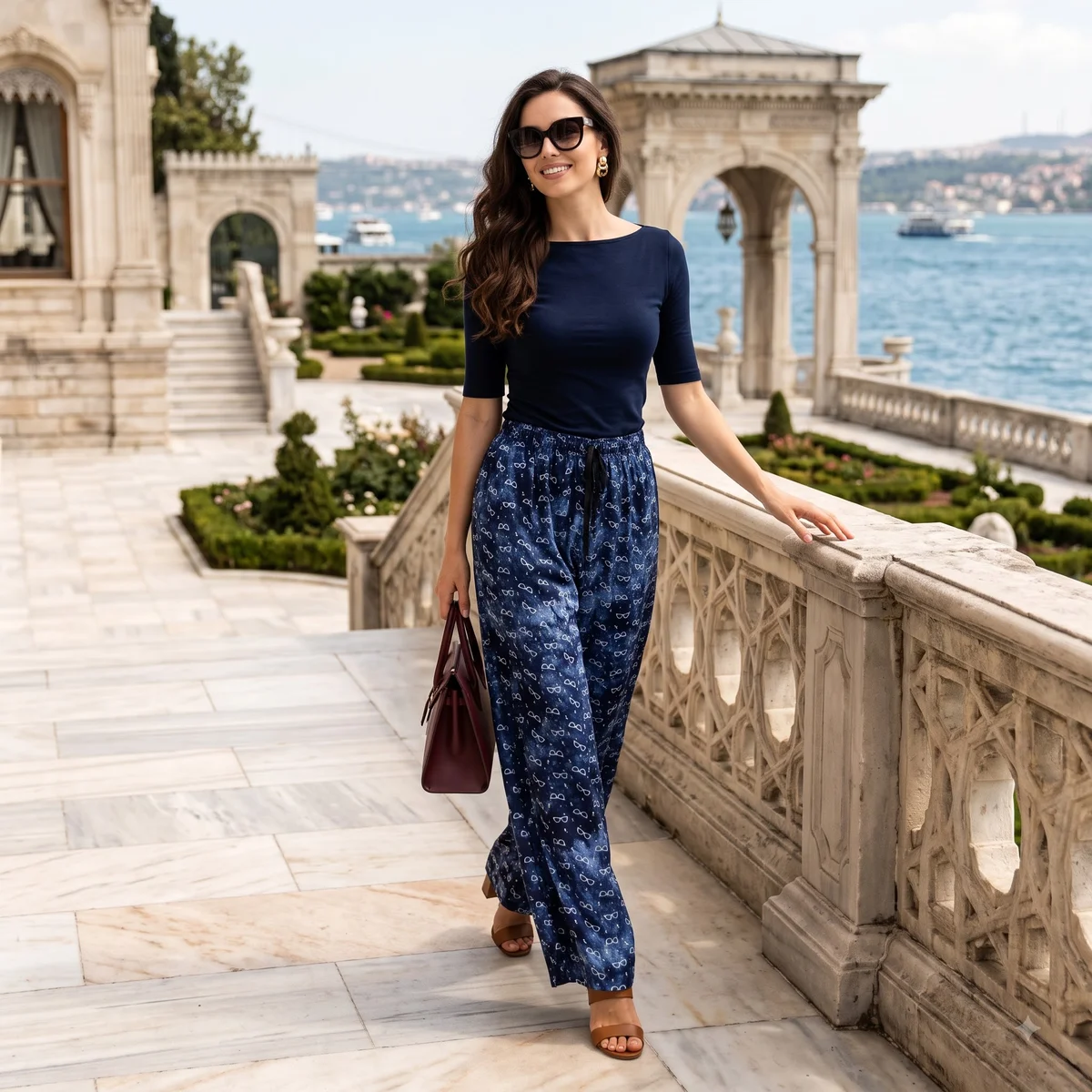 Indigo Monogram Muse Palazzo 5