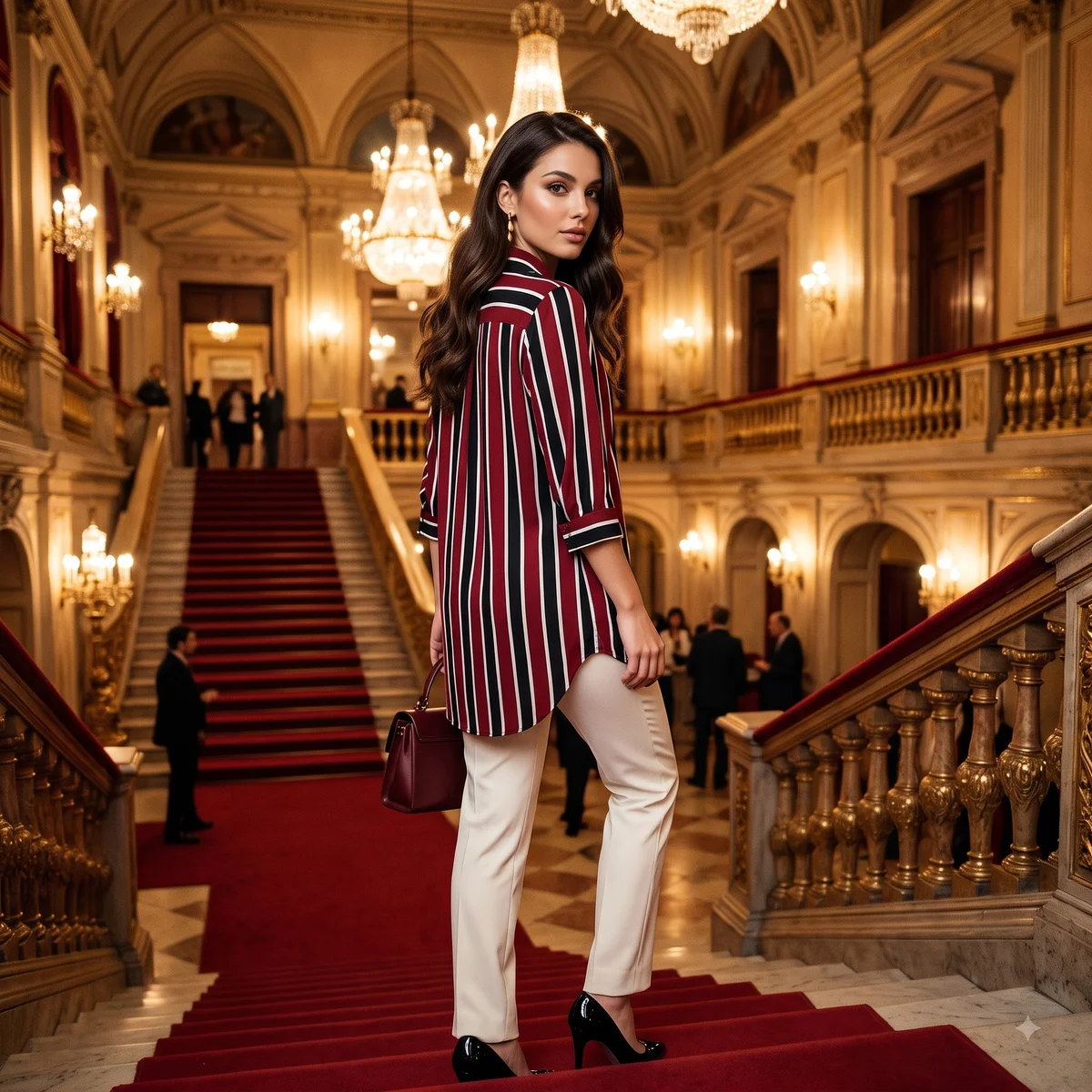 Crimson Avenue Striped Shirt Kurti 5