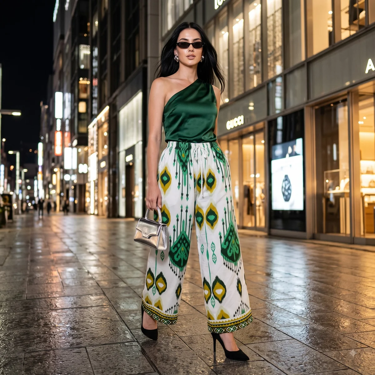 Emerald Ikat Statement Palazzo