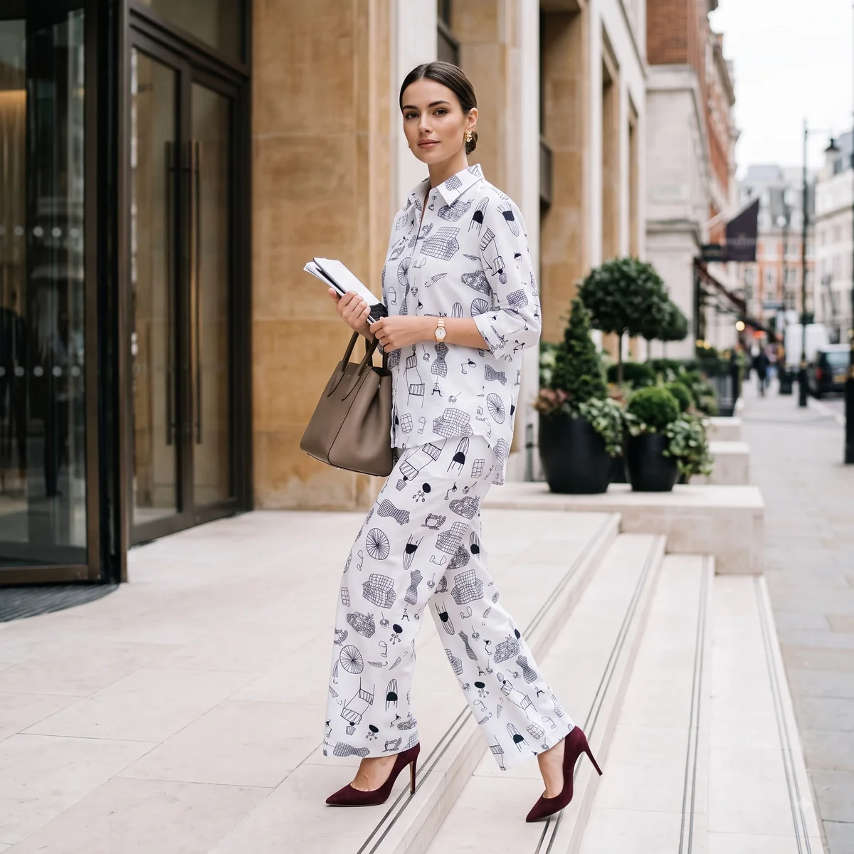 Parisian Sketch Printed Co-Ord Set 4