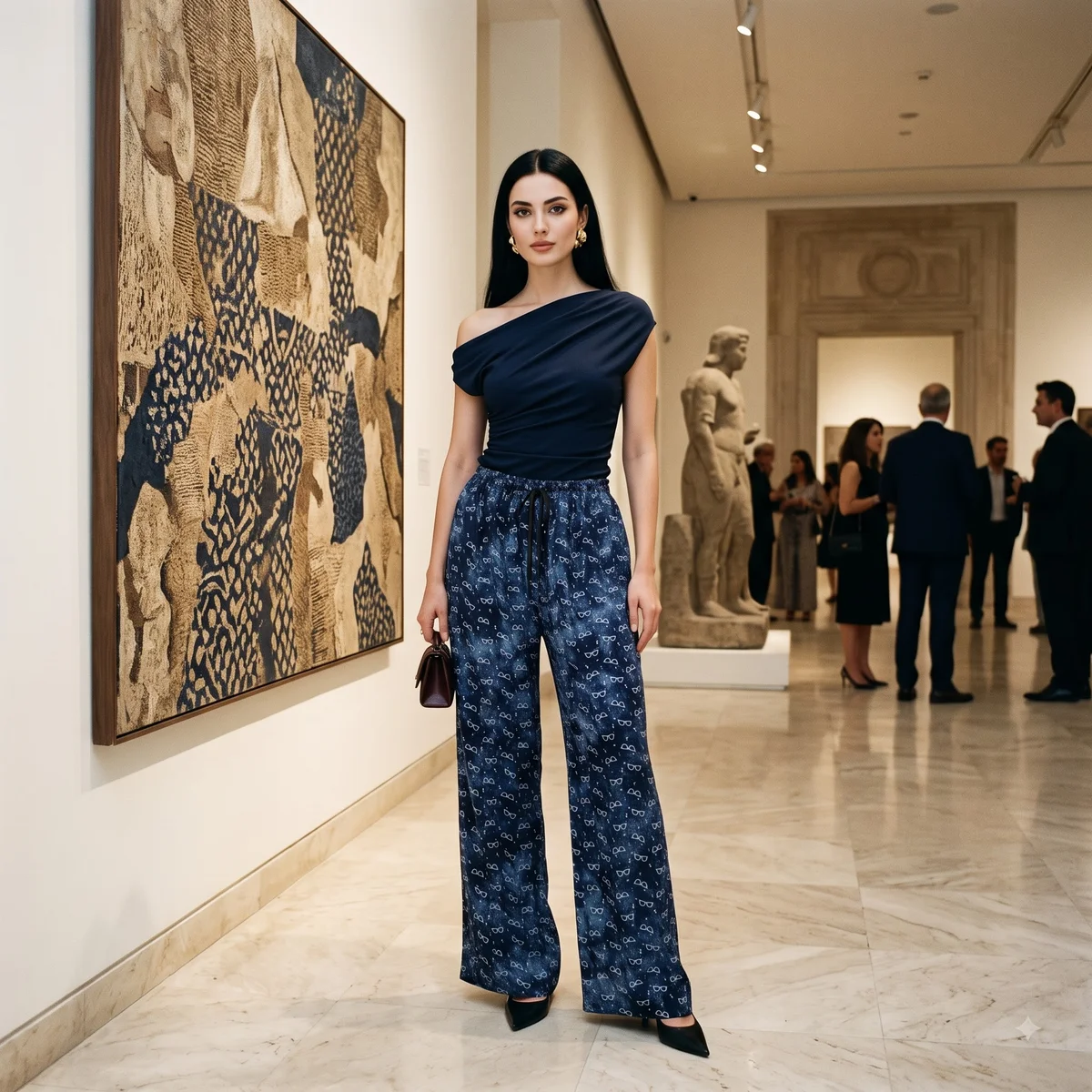 Indigo Monogram Muse Palazzo