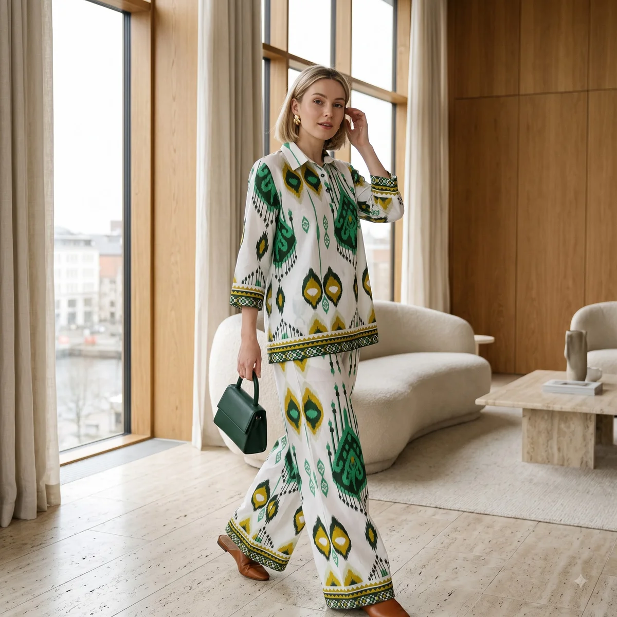 Emerald Ikat Heritage Co-Ord Set 3