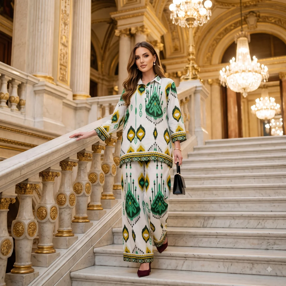 Emerald Ikat Heritage Co-Ord Set