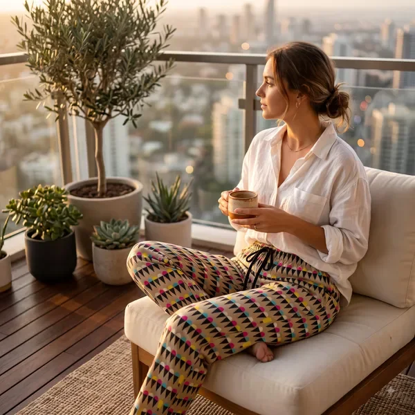 Multicolor Printed Wide Leg Trousers For Women 3