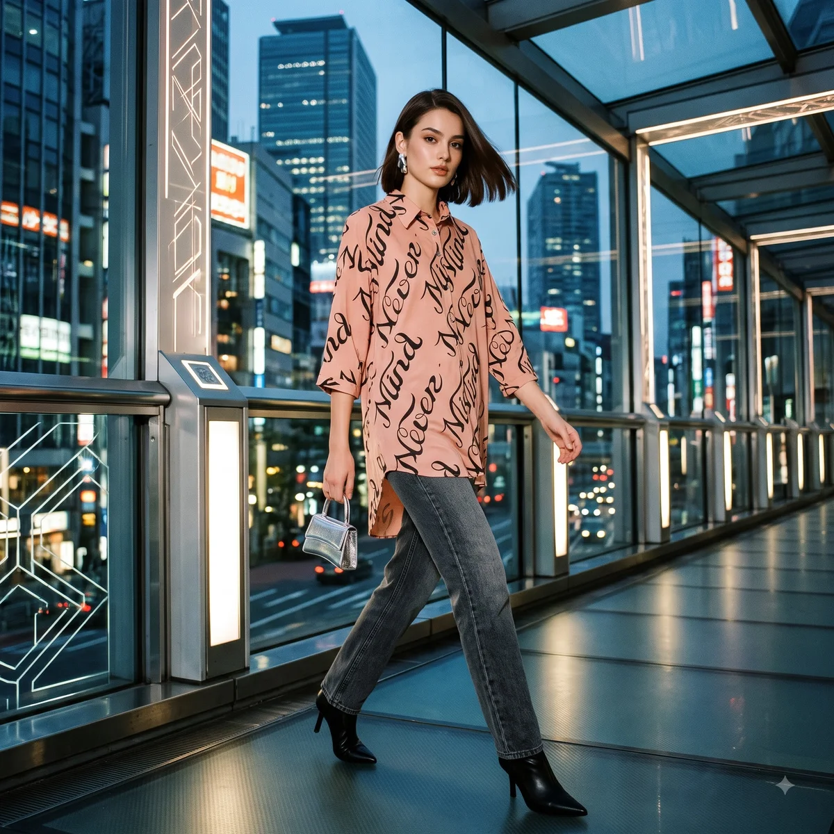 Blush Script Shirt Kurti 3