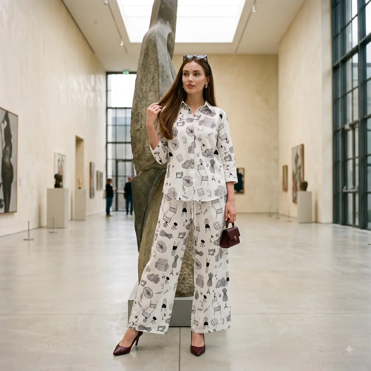 Parisian Sketch Printed Co-Ord Set