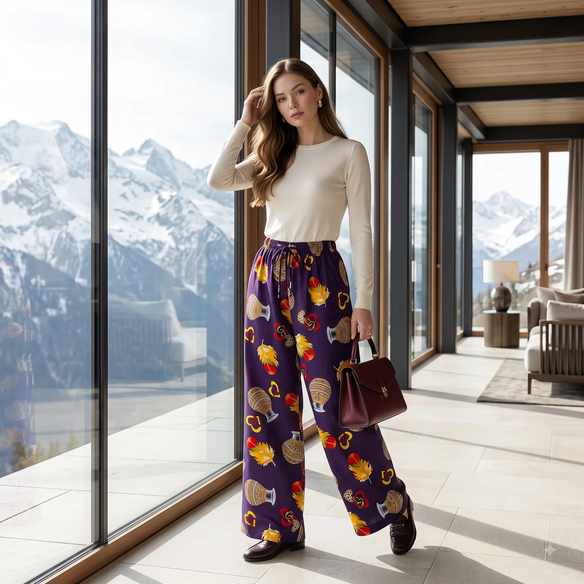 Royal Amethyst Motif Palazzo 3