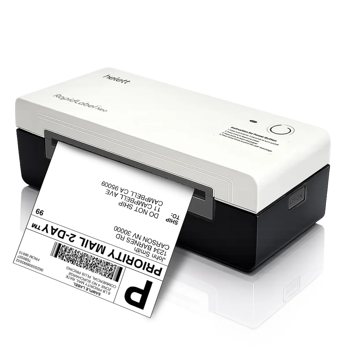 Helett Rapid Label Neo H30C 4×6 Shipping Label Printer – Bluetooth & USB Thermal Barcode Printer