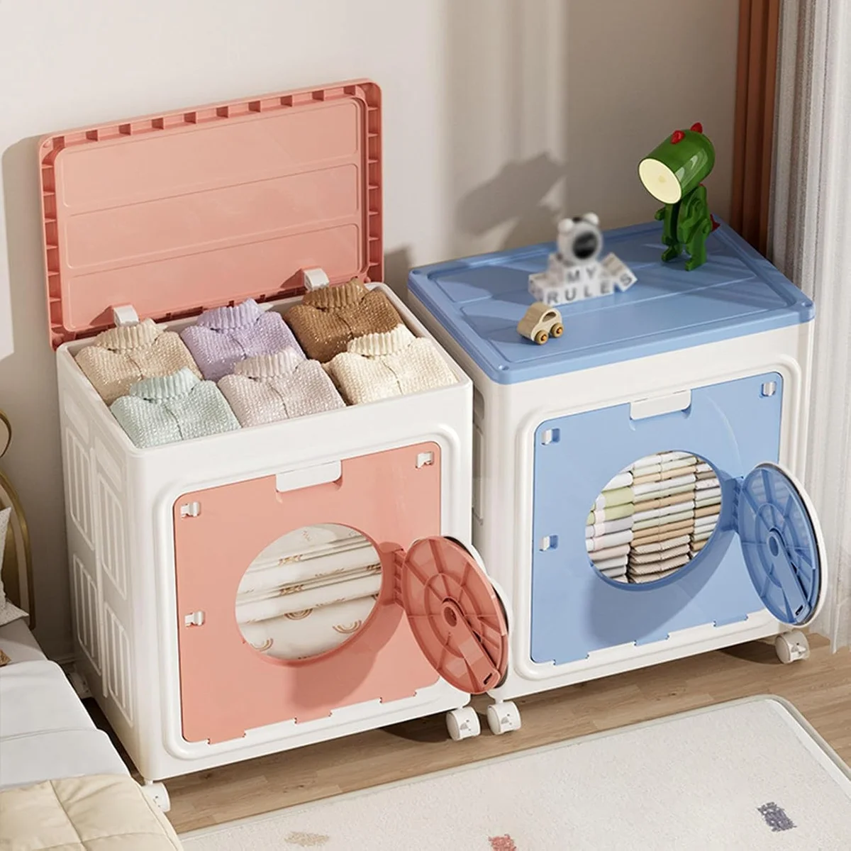 HEAVENGLOW Clothes Storage Box & Organizer – Large Stackable Storage for Clothes, Toys, Books & Bedding