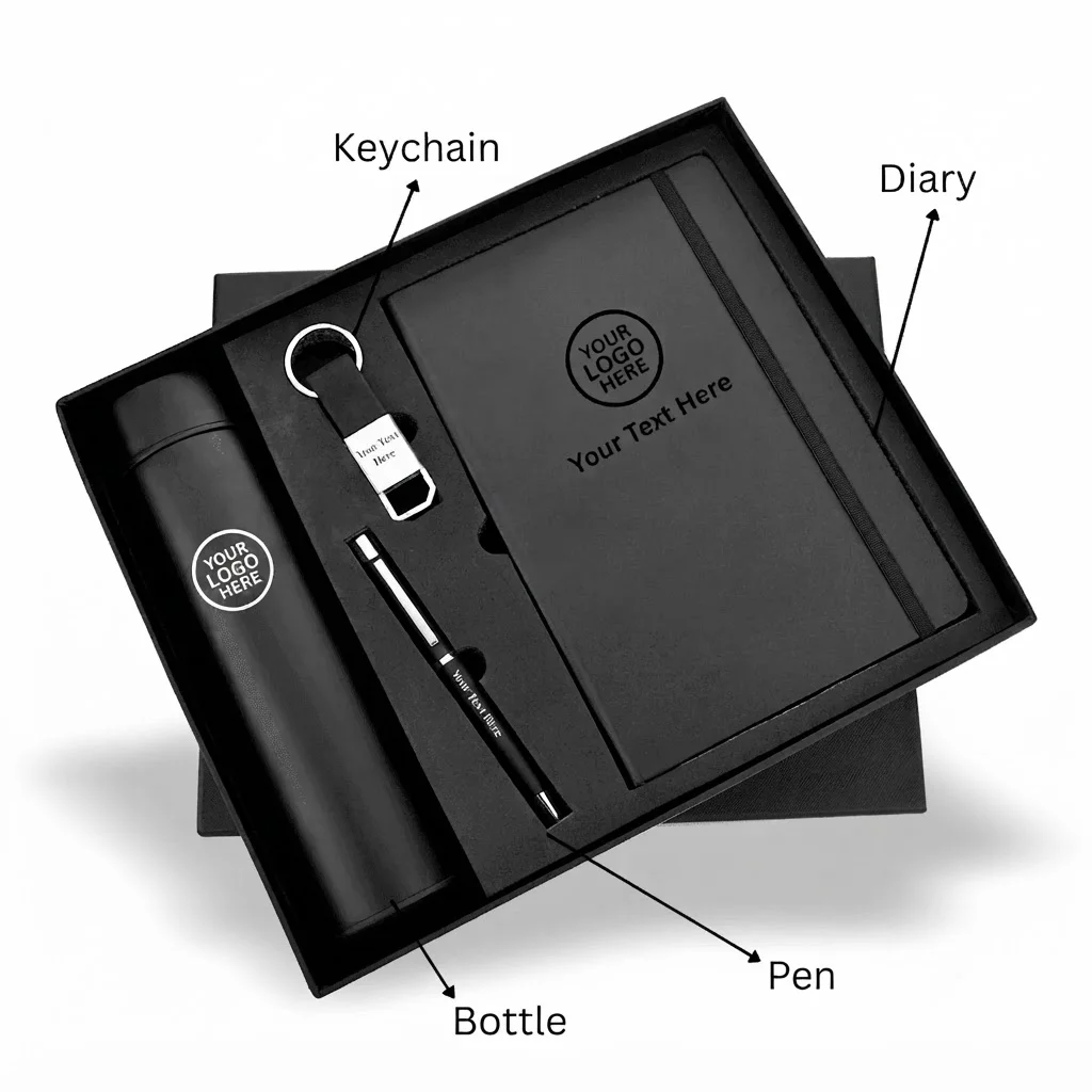 Black Bottle, Pen, Keychain and Diary Combo