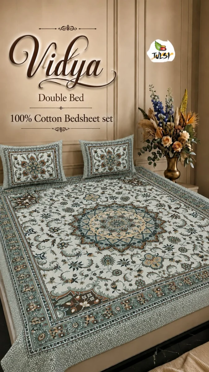 Vidya Premium Jaipuri Queen Size Bedsheet