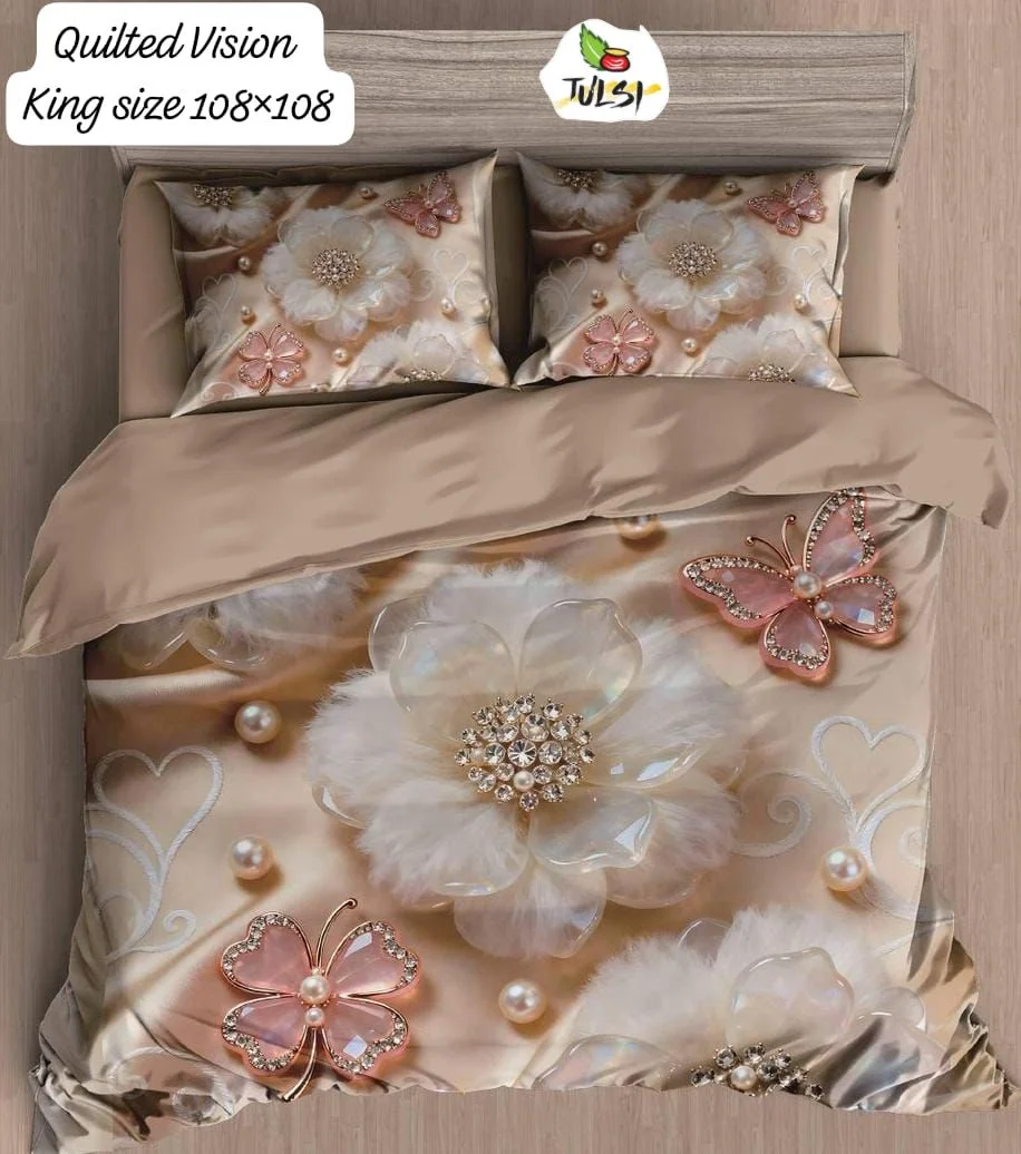 Premium 7D Glace Cotton King Size Bedsheet